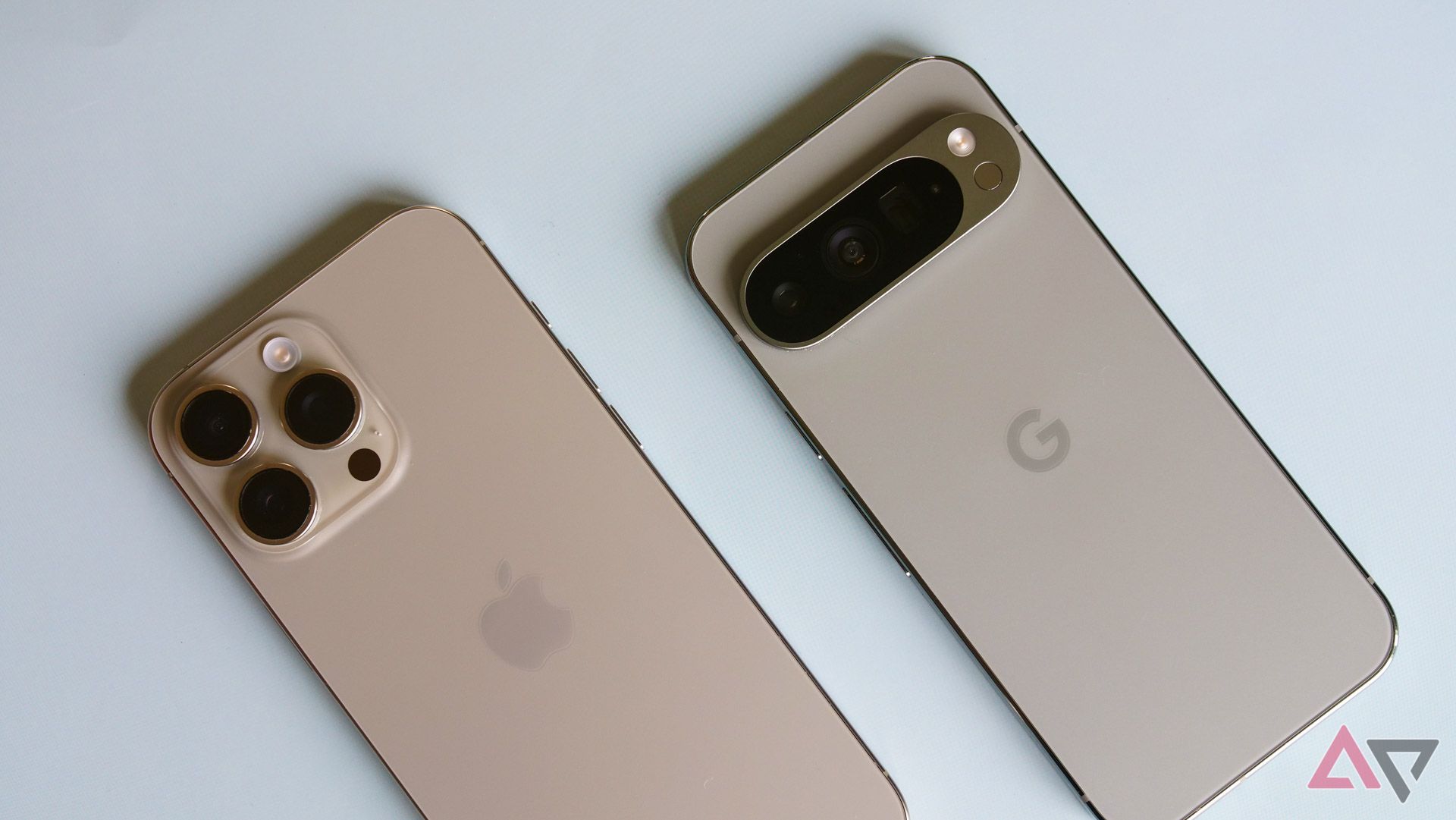 The iPhone 16 Pro Max next to the Pixel 9 Pro