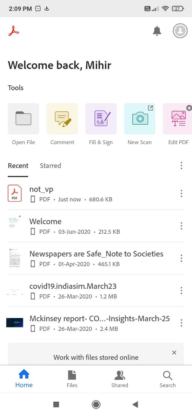 Adobe Acrobat Reader for mobiles is the best free PDF tool for smartphones