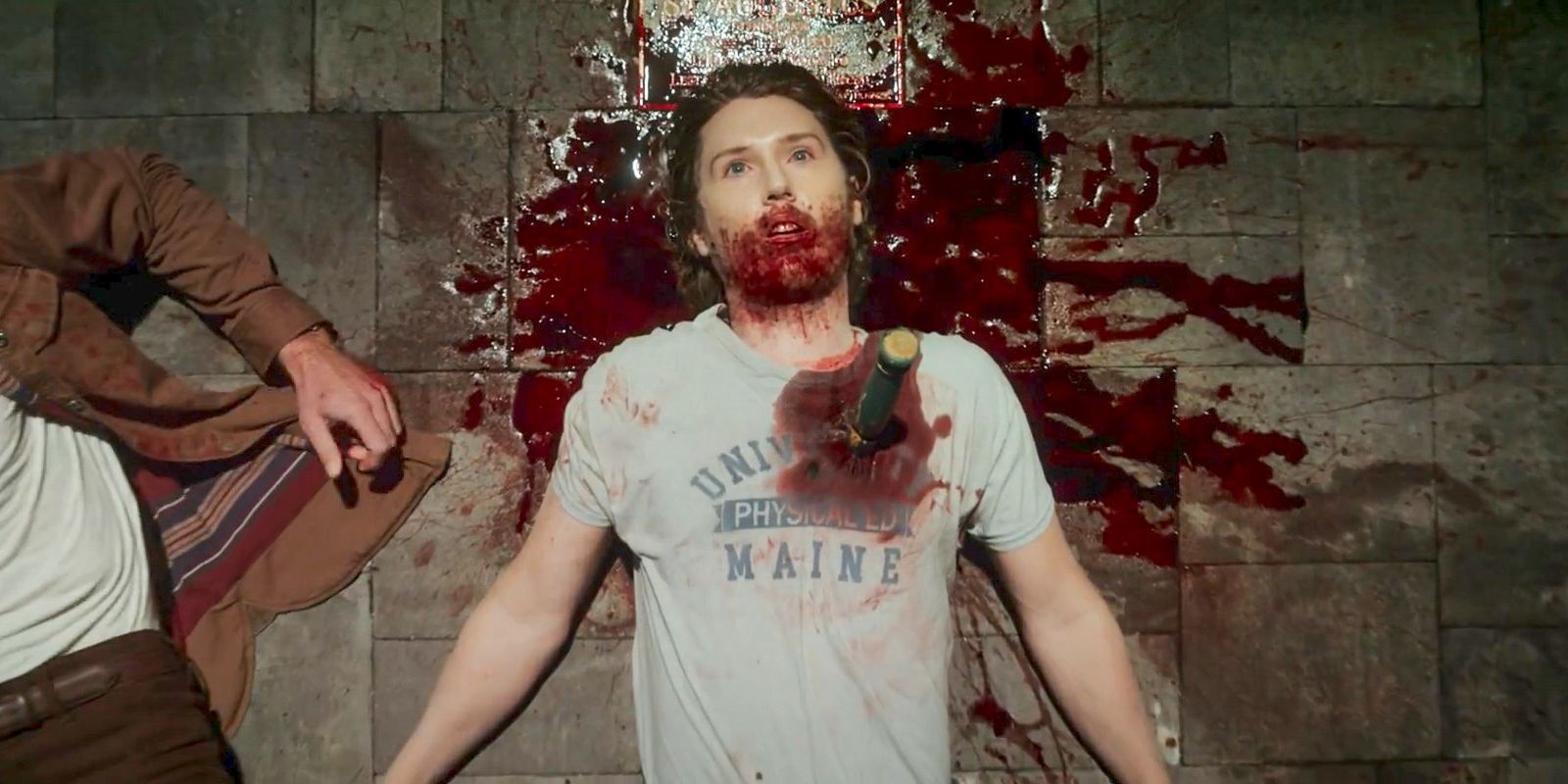 Mike (Spencer Treat Clark) with a stake in his chest in Salem's Lot (2024)