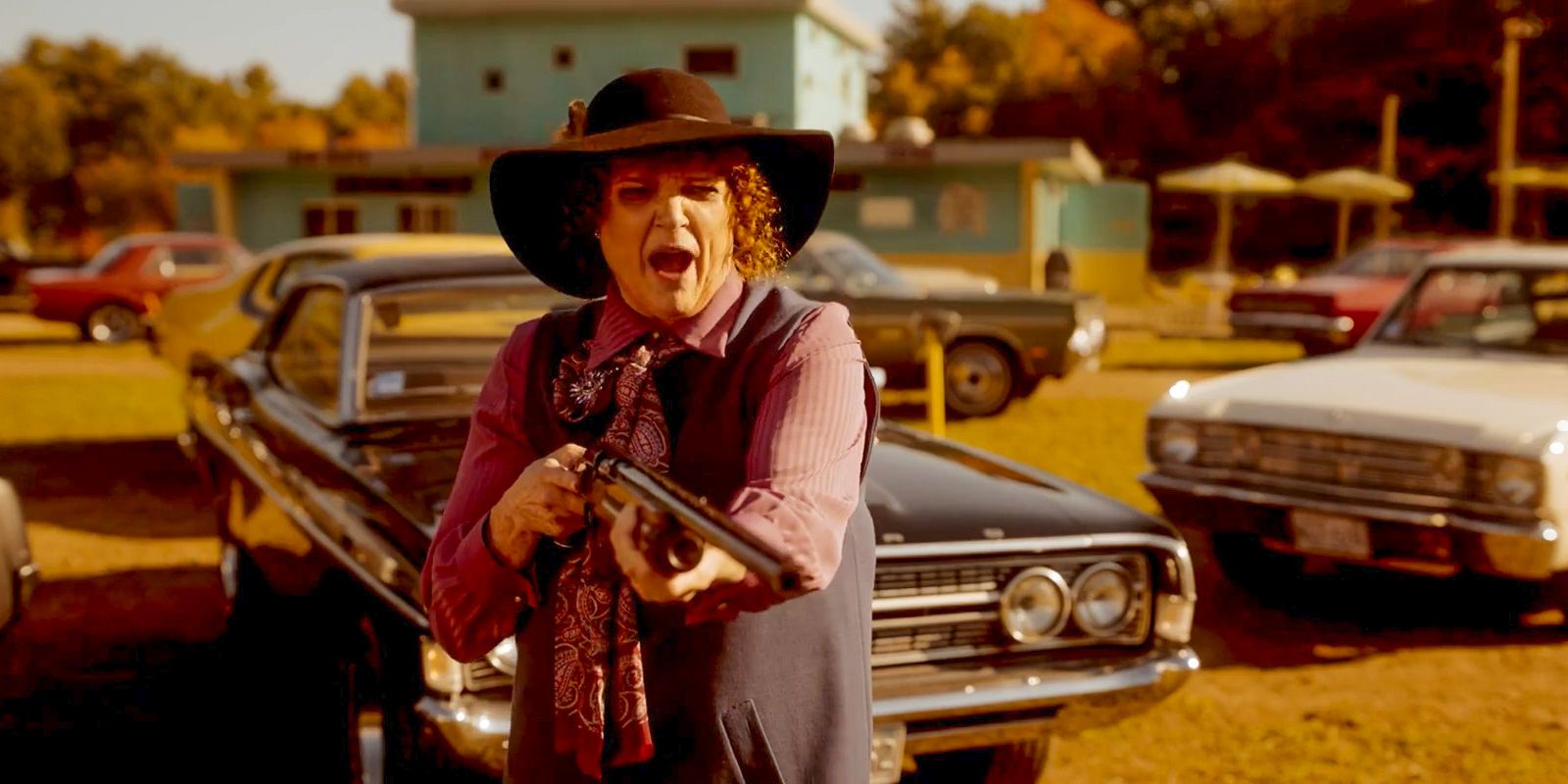 Ann Norton ( Debra Christofferson) shooting a rifle in Salem's Lot (2024)