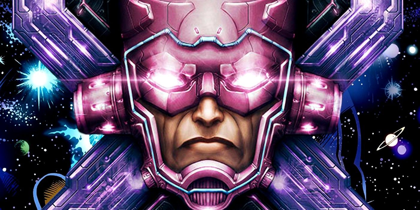 Close up of Galactus' head against the backdrop of space.