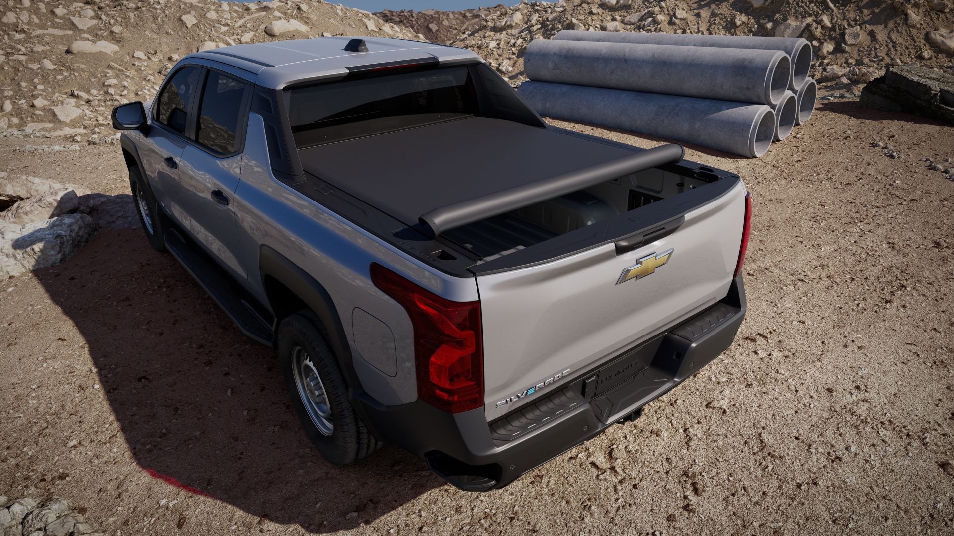 Silver Chevrolet Silverado EV