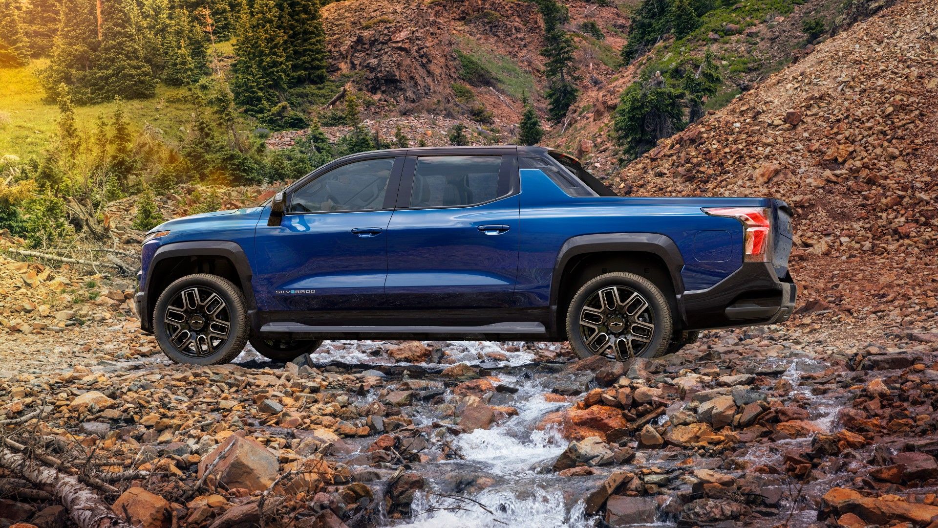 Blue 2024 Chevrolet Silverado EV RST