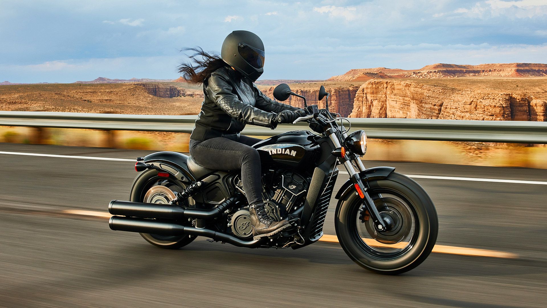 Rider on a 2024 Indian Scout Bobber Sixty