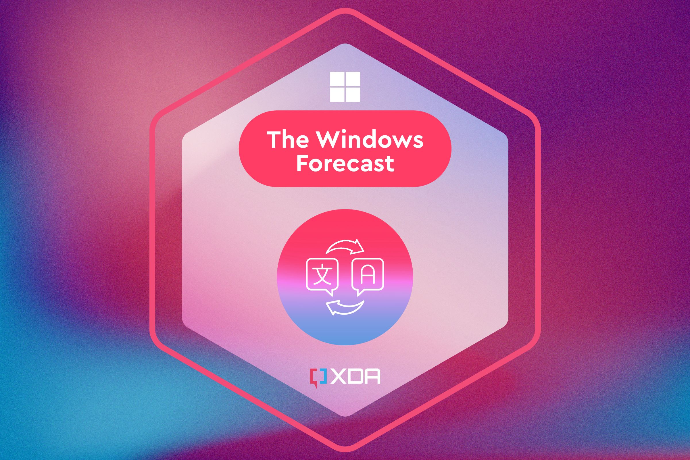 Text reading The Windows Forecast with an icon representing translation underneath