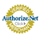 authorize.net badge for american council on exercise located on ace fitness education and trainer certification homepage