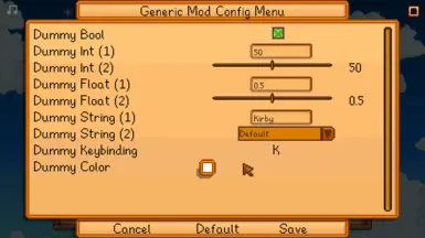 Generic Mod Config Menu