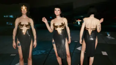 Gold Dress W/ and /Wo Mask