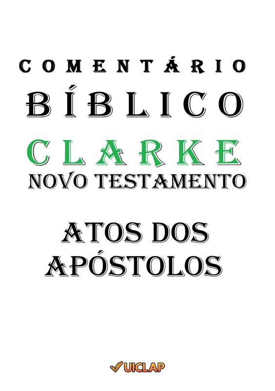 COMENTÁRIO BÍBLICO DE CLARKE NOVO TESTAMENTO