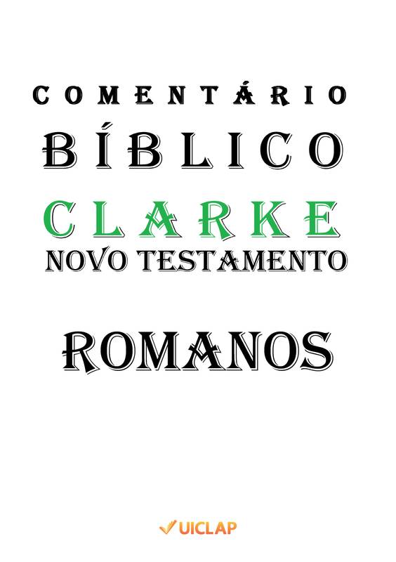 COMENTÁRIO BÍBLICO DE CLARKE NOVO TESTAMENTO