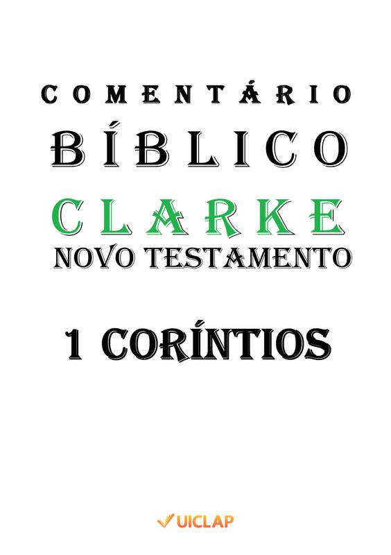 COMENTÁRIO BÍBLICO DE CLARKE NOVO TESTAMENTO