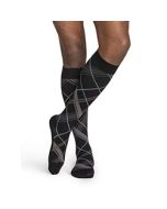 Sigvaris Men's 183C Black Plaid Microfiber Closed Toe Compression Sock  small image