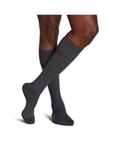 Sigvaris Men's 183C Graphite Heather Microfiber Closed Toe Compression Sock small image