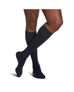 Sigvaris Men's 192C Navy All-Season Merino Wool Closed Toe Compression Sock small image