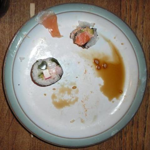 Fig. 1. Sushi plate, poorly preserved due to predation