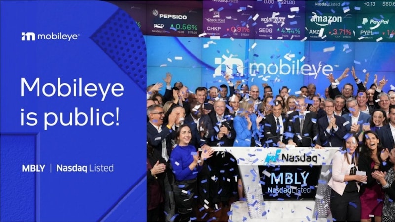 Intel 旗下自駕應用公司 Mobileye 納斯達克交易所掛牌上市 市值增加至 230 億美元