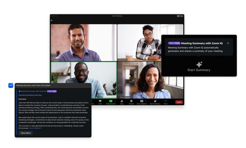 Zoom 推出自動生成式 AI 服務：Zoom IQ 提供會議摘要及訊息撰寫服務