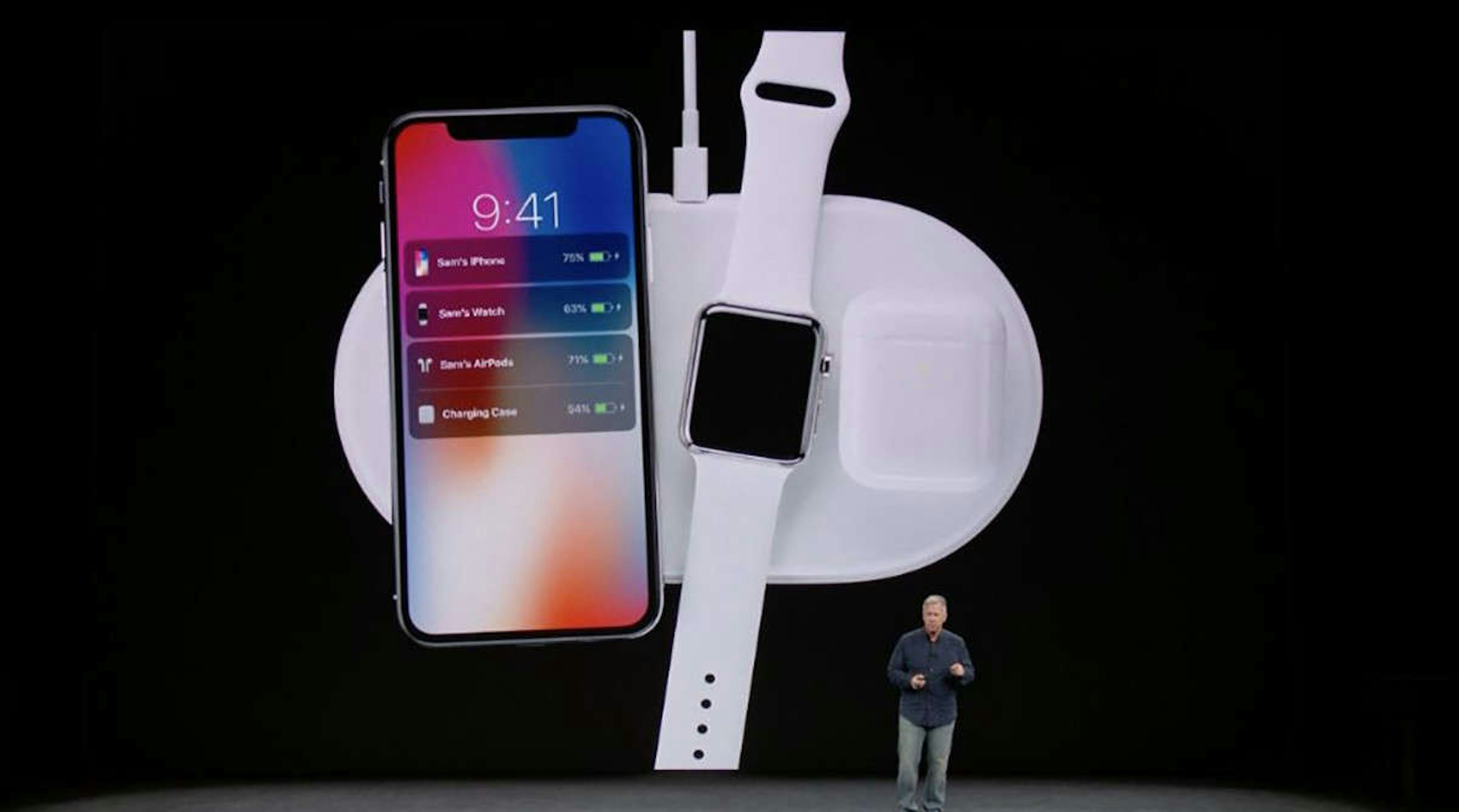 AirPower, iPhone X, AirPods, Battery charger, Inductive charging, Apple, , Qi, Apple iPhone 8 Plus, Apple Watch Series 3, apple air power, Product, Gadget, Ipod, Technology, Electronic device, Smartphone, Mobile phone, Electronics, Portable media player, Communication Device