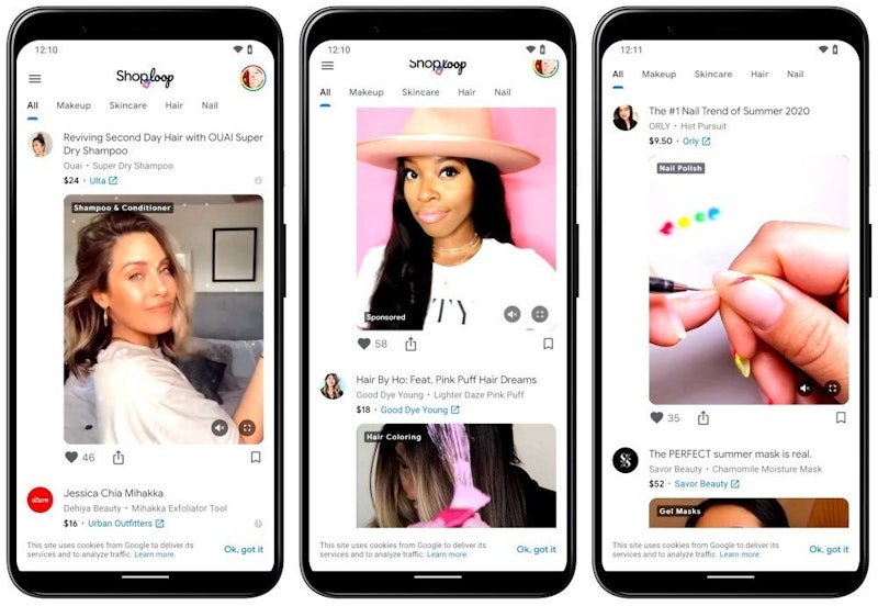 Google 內部新創推出 Shoploop 結合短影片的電商服務 與美妝商品、部落客合作