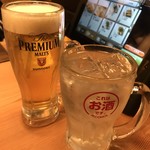 Torikizoku Minatogawa Koen Ten - ビールとレモンチューハイで乾杯