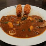 CoCo壱番屋 - 海の幸カレー（ハーフほうれん草、ハーフカキフライ）