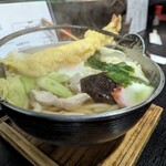 喜多亭浪花うどん - 鍋焼きうどん（1000円）味、量共に嫁が絶賛してました。海老がデカい❗