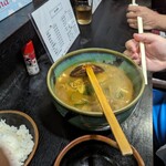 喜多亭浪花うどん - カレーうどん（850円）＋白飯（150円）カレーうどん激戦区の中でも上位に位置する薫り高いカレーうどんです。