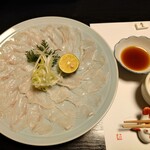 ふぐ料理　五作荘 - 料理写真:てっさ、特製ポン酢と塩