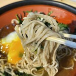 そばの神田東一屋 - 冷し朝そば(温玉ほうれん草)¥400内