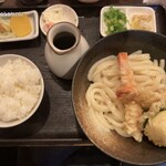 千吉 - 料理写真:えび揚げ玉うどん定食¥620-(2025/01/07)