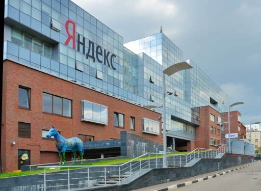 Russia's Yandex headquarters front building in moscow