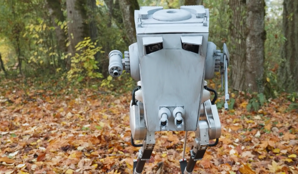 Yub nub! Students dress a bipedal robot like an AT-ST