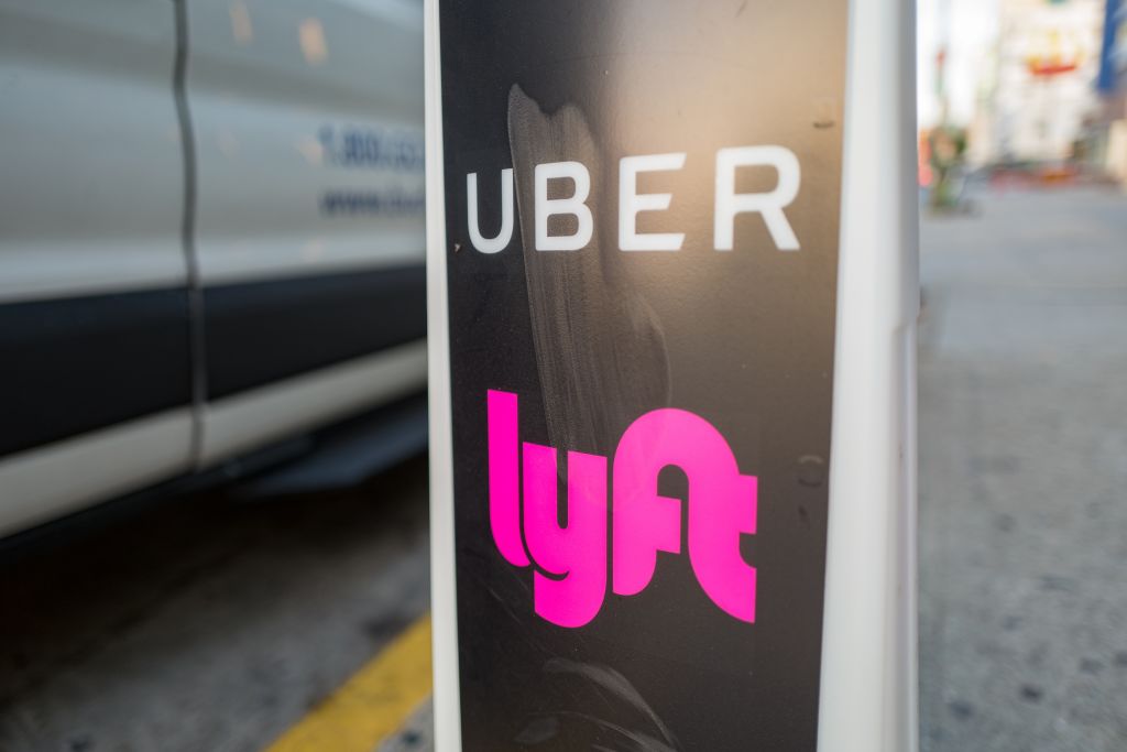 Uber and Lyft signage