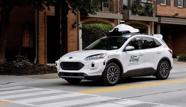 ford test vehicle with argo ai tech on street