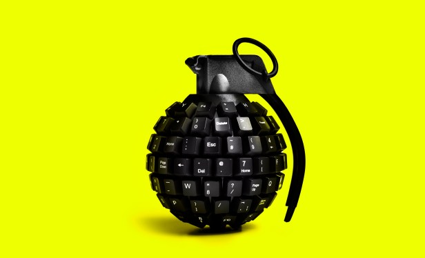 grenade/bomb, made from computer keyboard