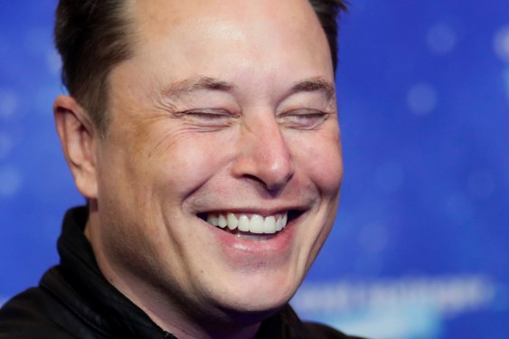 Elon Musk, eyes closed