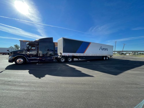 Aurora truck at Texas terminal