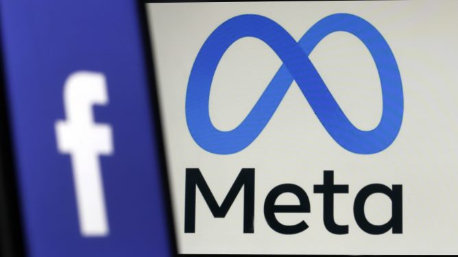 Facebook and Meta logos