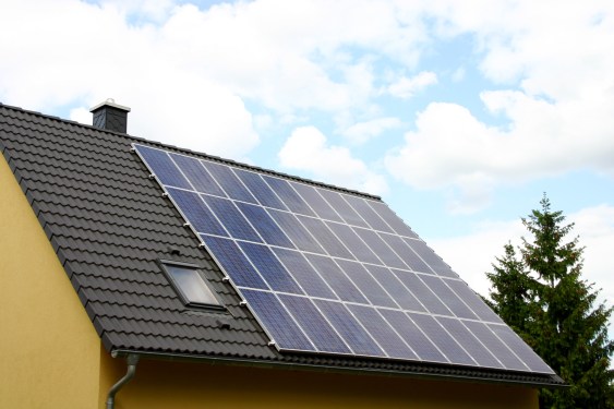 Solar panels on a house