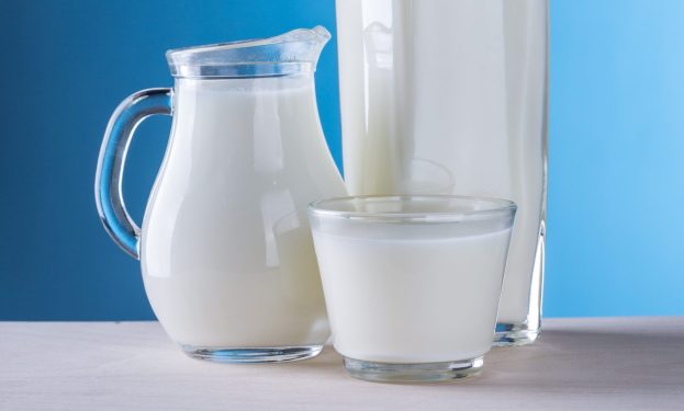 Brown Foods milk in jug and glasses