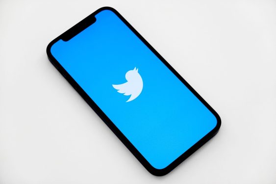 Twitter logo on smartphone