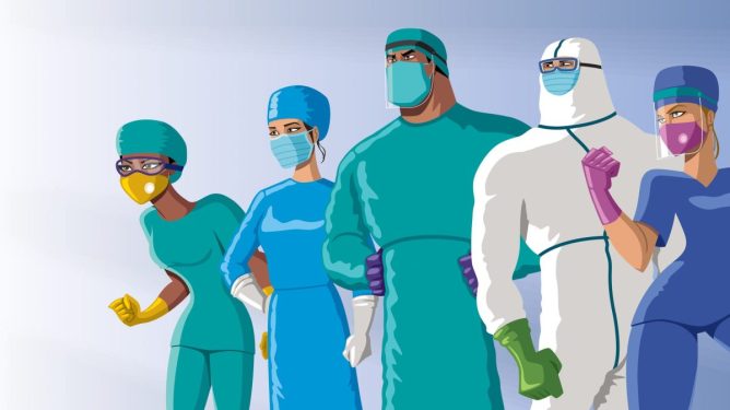 illustration depicting doctors