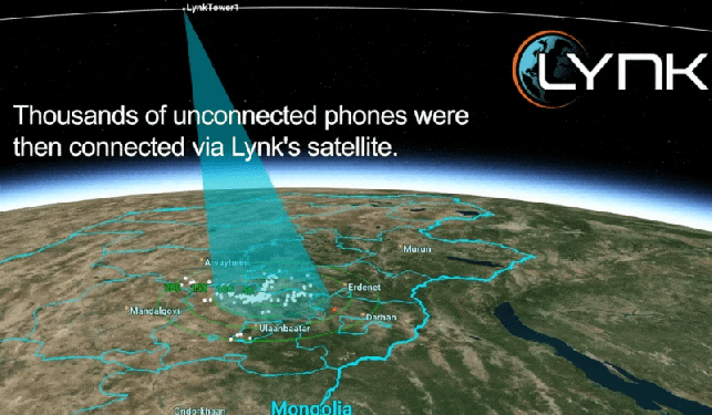 Visualization of a recent pass in Mongolia that connected with hundreds of ordinary phones.