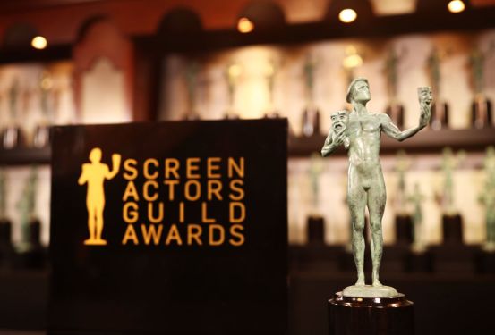 Screen Actors Guild Awards sign and trophy