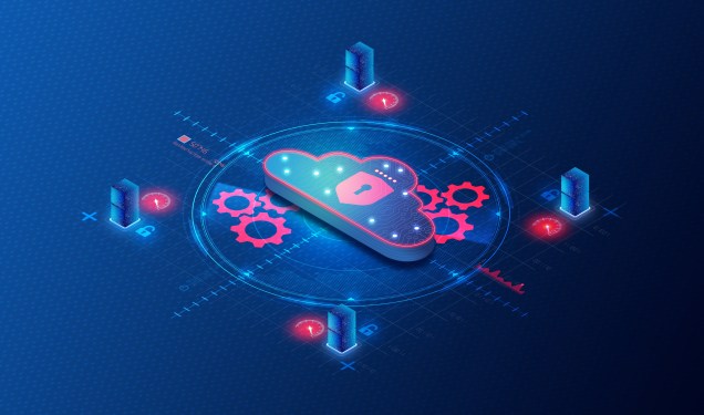 Cloud Workload Security and Cloud Workload Protection Concept illustration.