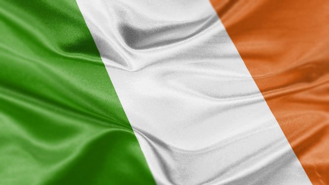 Digital render of Ireland flag.