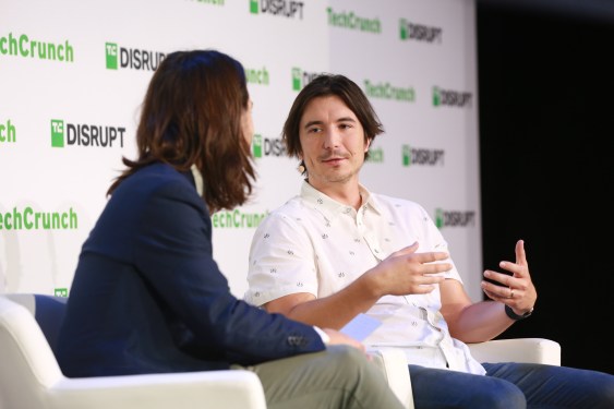 Robinhood co-founder and CEO Vlad Tenev speaking on stage at TechCrunch Disrupt 2023