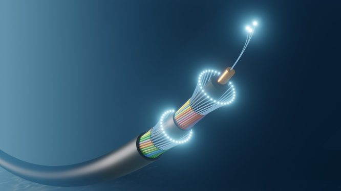 Submarine cable cutaway view