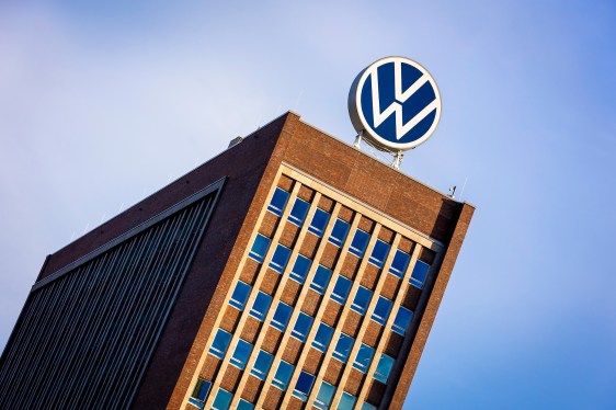 Lower Saxony, Wolfsburg: The brand tower at Volkswagen's main plant