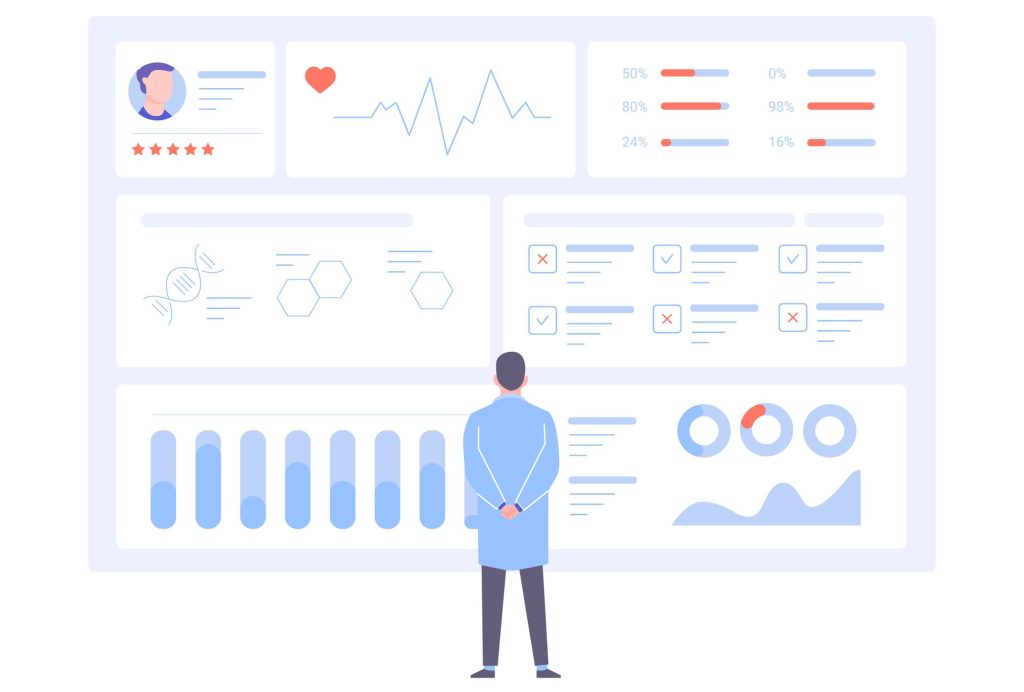 Concept illustration depicting health data